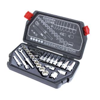スエカゲツール（株） 3/8"スプラインソケットセット45PC ３／８”スプラインソケットセット４５ＰＣ PA345SS