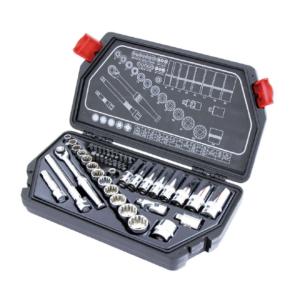 スエカゲツール（株） 3/8"スプラインソケットセット45PC ３／８”スプラインソケットセット４５ＰＣ PA345SS