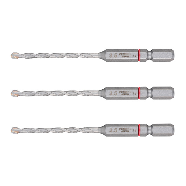 （株）ベッセル クッションドリル 磁器タイル用3本組 CPD3S クッションドリル　磁器タイル用３本組 CPD3S-3.5