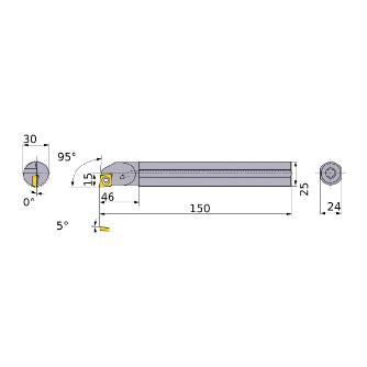三菱マテリアル（株） 小物部品加工用ボーリングバー S30 小物部品加工用ボーリングバー S30-25SCLPR09-150-C