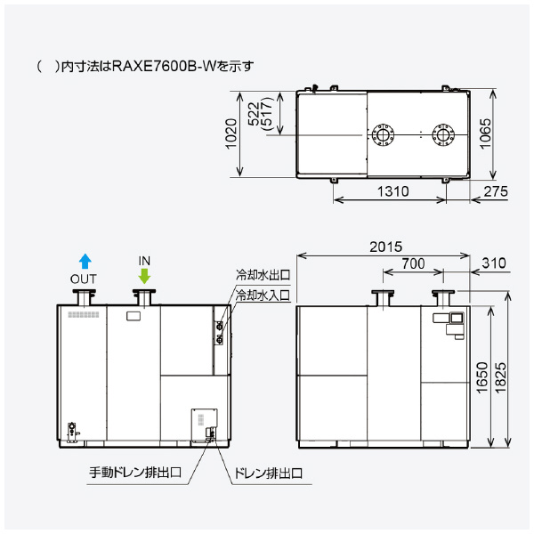 オリオン機械（株） 冷凍式エアードライヤー RAXE 冷凍式エアードライヤー RAXE7600B-W