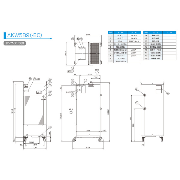 ダイキン工業（株） チラー9型 AKW チラー９型 AKW589-C