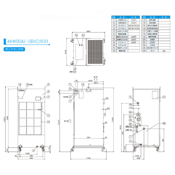 ダイキン工業（株） チラー10型 AKW チラー１０型 AKW90A-500