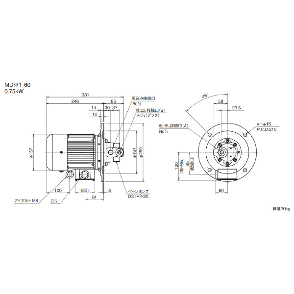 ダイキン工業（株） ベーンポンプモータポンプ MD ベーンポンプモータポンプ MD31-60
