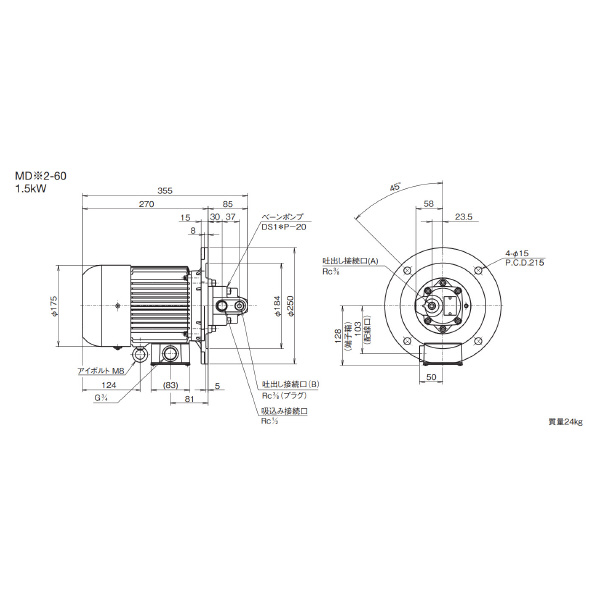 ダイキン工業（株） ベーンポンプモータポンプ MD ベーンポンプモータポンプ MD22-60