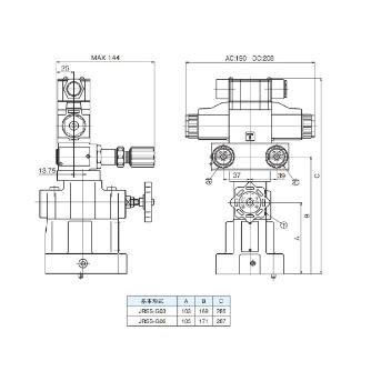 ダイキン工業（株） 圧力制御弁電磁弁付リリーフ弁 JRSS 圧力制御弁電磁弁付リリーフ弁 JRSS-G03-1-F11P-50