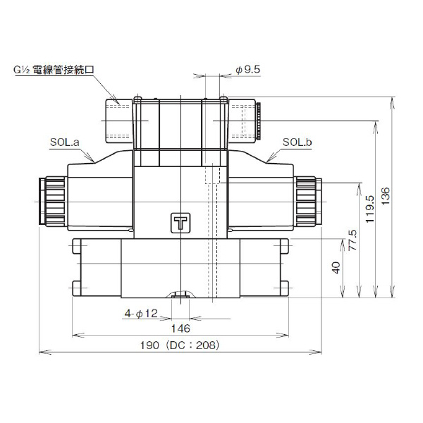 ダイキン工業（株） 方向制御弁I電磁パイロット切換弁 JSP 方向制御弁Ⅰ電磁パイロット切換弁 JSP-G02-2NA-40-DY
