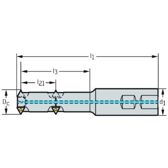 ワルタージャパン（株） チップ式ねじ切りカッター T2711 チップ式ねじ切りカッター T2711-17-W16-3-06-2-20