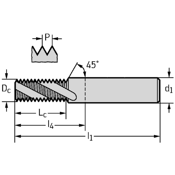 ワルタージャパン（株） 超硬ねじ切りカッター H505500 超硬ねじ切りカッター H505500-M3
