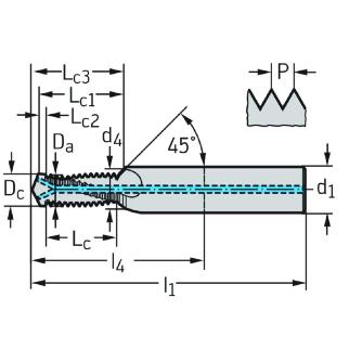 ワルタージャパン（株） 超硬ねじ切りカッター H5075011 超硬ねじ切りカッター H5075011-M6