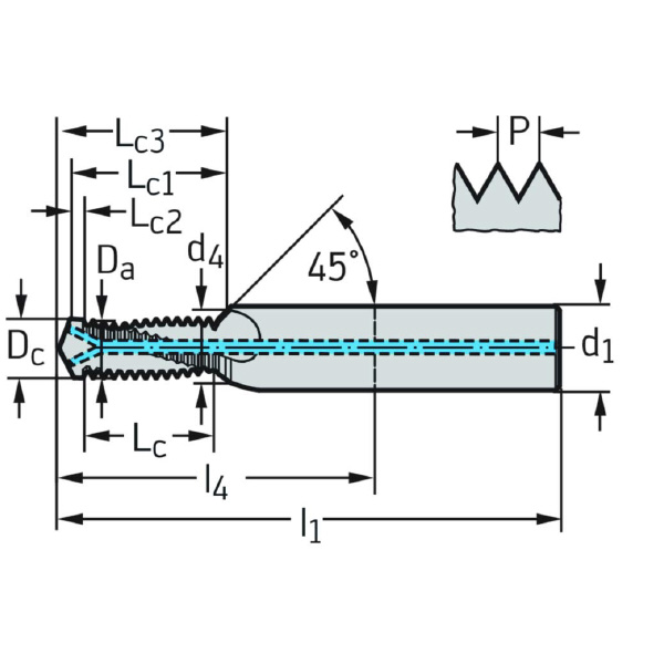ワルタージャパン（株） 超硬ねじ切りカッター H5075011 超硬ねじ切りカッター H5075011-M6