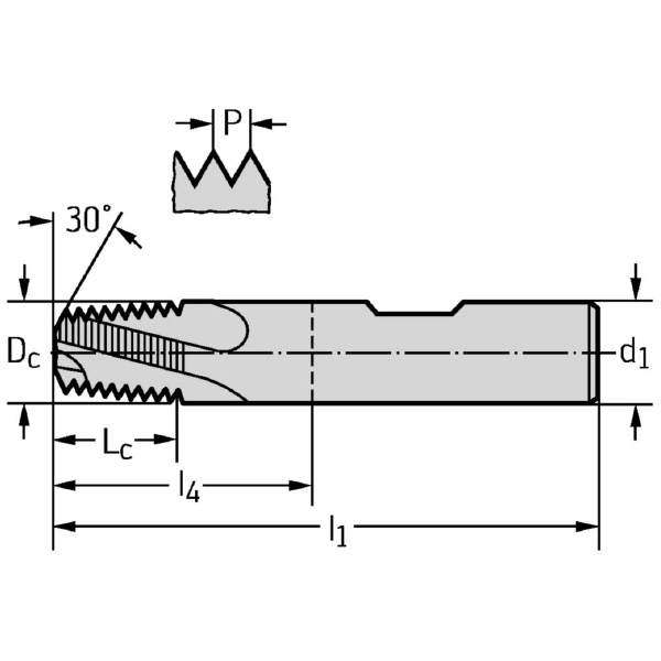 ワルタージャパン（株） 超硬ねじ切りカッター H5551106 超硬ねじ切りカッター H5551106-NPT1/16
