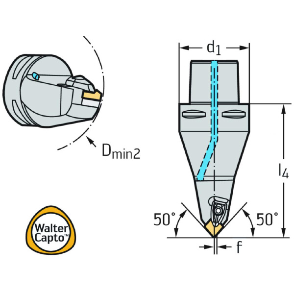 ワルタージャパン（株） 旋削ホルダー45° リジッドクランプ C6 旋削ホルダー４５°　リジッドクランプ C6-DCMNN-00090-12