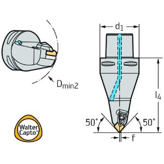 ワルタージャパン（株） 旋削ホルダー45° リジッドクランプ C6 旋削ホルダー４５°　リジッドクランプ C6-DCMNN-00090-16