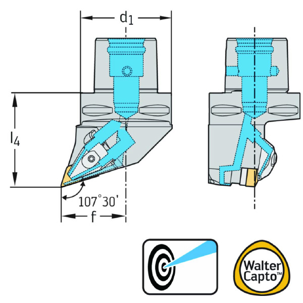 ワルタージャパン（株） 旋削ホルダー リジットクランプ C6 旋削ホルダー　リジットクランプ C6-DDHNL-45065-15-P