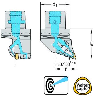 ワルタージャパン（株） 旋削ホルダー リジットクランプ C6 旋削ホルダー　リジットクランプ C6-DDHNR-45065-15-P