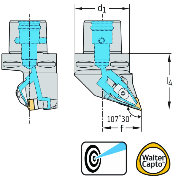 ワルタージャパン（株） 旋削ホルダー リジットクランプ C6 旋削ホルダー　リジットクランプ C6-DDHNR-45065-15-P