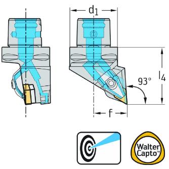 ワルタージャパン（株） 旋削ホルダー リジットクランプ C6 旋削ホルダー　リジットクランプ C6-DDJNR-45065-15-P