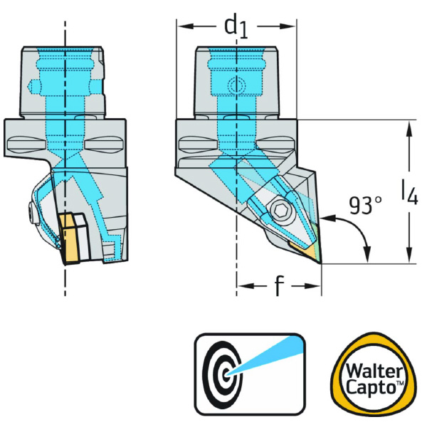 ワルタージャパン（株） 旋削ホルダー リジットクランプ C6 旋削ホルダー　リジットクランプ C6-DDJNR-45065-15-P