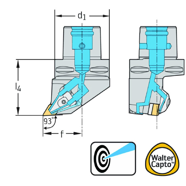 ワルタージャパン（株） 旋削ホルダー リジットクランプ C6 旋削ホルダー　リジットクランプ C6-DDUNL-45065-15-P