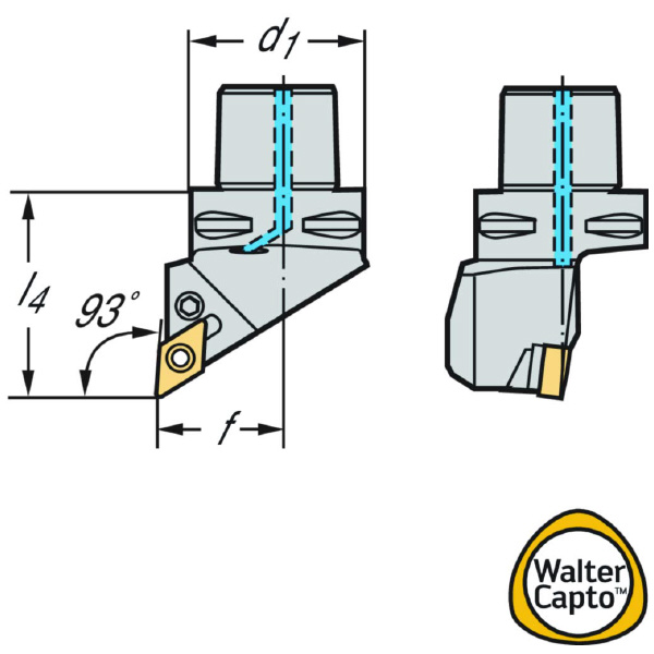 ワルタージャパン（株） 旋削ホルダー レバークランプ C6 旋削ホルダー　レバークランプ C6-PDJNL-45065-15