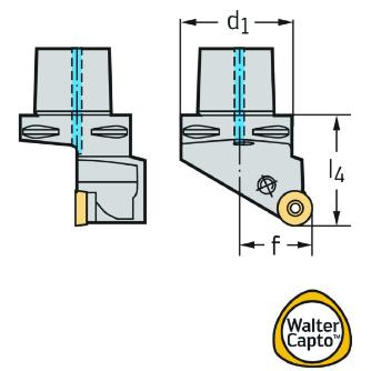 ワルタージャパン（株） 旋削ホルダー レバークランプ C6 旋削ホルダー　レバークランプ C6-PRSCR-45065-20