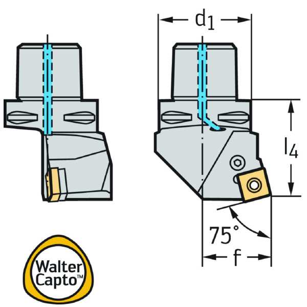ワルタージャパン（株） 旋削ホルダー レバークランプ C6 旋削ホルダー　レバークランプ C6-PSKNR-45065-19
