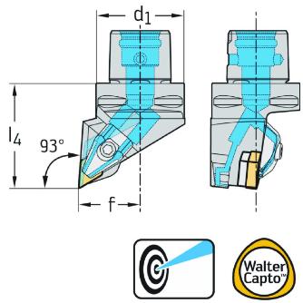 ワルタージャパン（株） 旋削ホルダー リジットクランプ C8 旋削ホルダー　リジットクランプ C8-DDJNL-55080-15-P