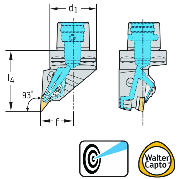 ワルタージャパン（株） 旋削ホルダー リジットクランプ C8 旋削ホルダー　リジットクランプ C8-DVJBL-55080-16-P