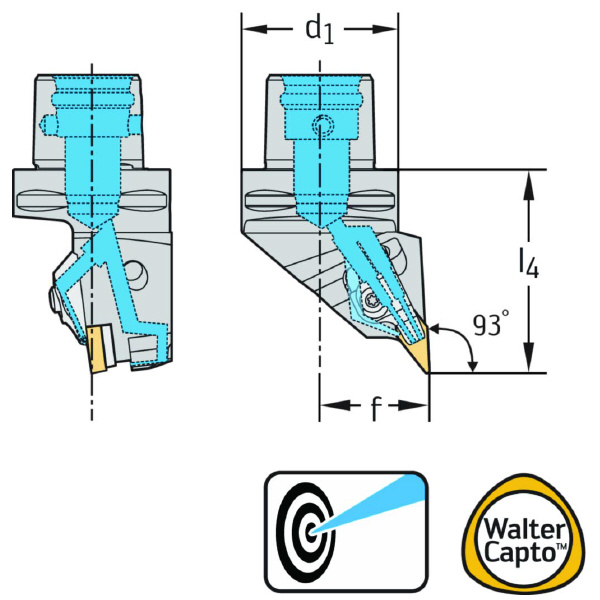 ワルタージャパン（株） 旋削ホルダー リジットクランプ C8 旋削ホルダー　リジットクランプ C8-DVJBR-55080-16-P
