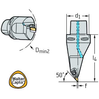 ワルタージャパン（株） 旋削ホルダー リジットクランプ C8 旋削ホルダー　リジットクランプ C8-DVMNL-00160-16