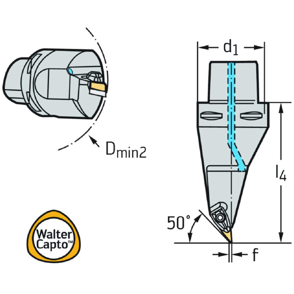 ワルタージャパン（株） 旋削ホルダー リジットクランプ C8 旋削ホルダー　リジットクランプ C8-DVMNL-00160-16