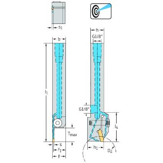 ワルタージャパン（株） シャンク工具 外径溝加工 G1011 シャンク工具　外径溝加工 G1011.12L-3T33GX34-P