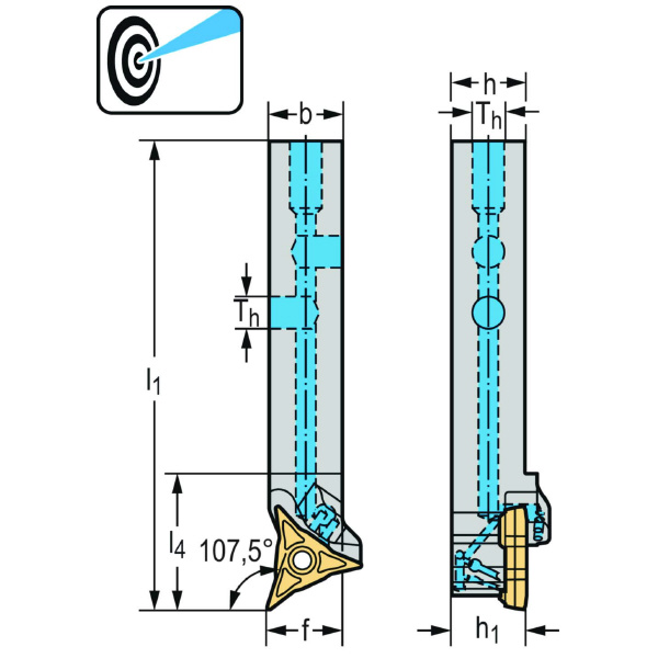 ワルタージャパン（株） シャンク工具 倣い旋削システム W1011 シャンク工具　倣い旋削システム W1011-1616L-WL17-S-P