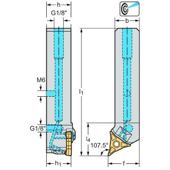 ワルタージャパン（株） シャンク工具 倣い旋削システム W1011 シャンク工具　倣い旋削システム W1011-1616L-WL25-P