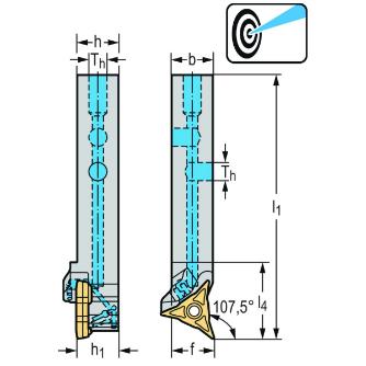 ワルタージャパン（株） シャンク工具 倣い旋削システム W1011 シャンク工具　倣い旋削システム W1011-1616R-WL17-S-P