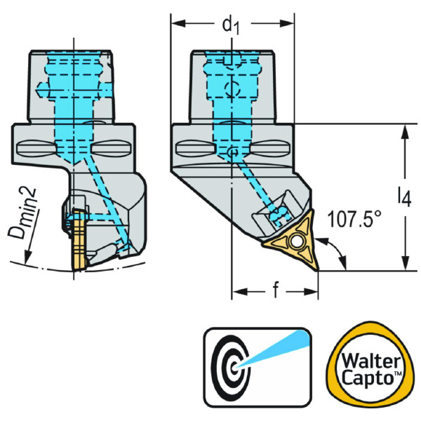 ワルタージャパン（株） 旋削ホルダー 倣い旋削システム W1011 旋削ホルダー　倣い旋削システム W1011-C5R-WL25-P