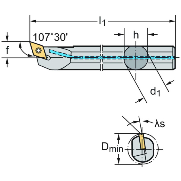ワルタージャパン（株） ボーリングバー スクリュークランプ A12M ボーリングバー　スクリュークランプ A12M-SDQCL07