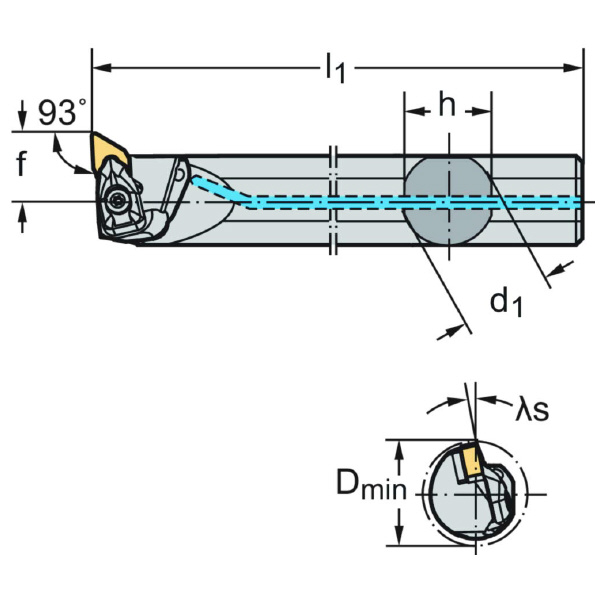 ワルタージャパン（株） ボーリングバー リジットクランプ A12S ボーリングバー　リジットクランプ A12S-DDUNL3