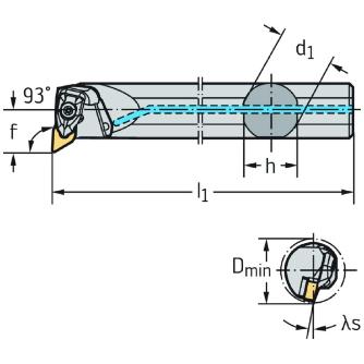 ワルタージャパン（株） ボーリングバー リジットクランプ A12S ボーリングバー　リジットクランプ A12S-DDUNR3