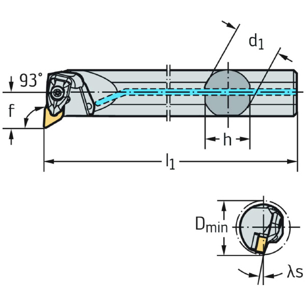 ワルタージャパン（株） ボーリングバー リジットクランプ A12S ボーリングバー　リジットクランプ A12S-DDUNR3