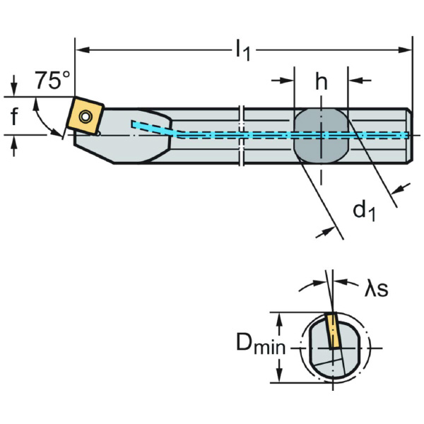 ワルタージャパン（株） ボーリングバー スクリュークランプ A16R ボーリングバー　スクリュークランプ A16R-SSKCL09