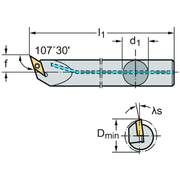 ワルタージャパン（株） ボーリングバー スクリュークランプ A16R ボーリングバー　スクリュークランプ A16R-SVQBL11-R