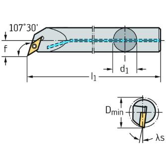 ワルタージャパン（株） ボーリングバー スクリュークランプ A16R ボーリングバー　スクリュークランプ A16R-SVQBR11-R
