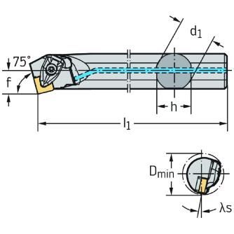 ワルタージャパン（株） ボーリングバー リジットクランプ A25T ボーリングバー　リジットクランプ A25T-DSKNR12