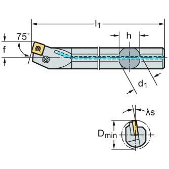 ワルタージャパン（株） ボーリングバー レバークランプ A25T ボーリングバー　レバークランプ A25T-PSKNL12