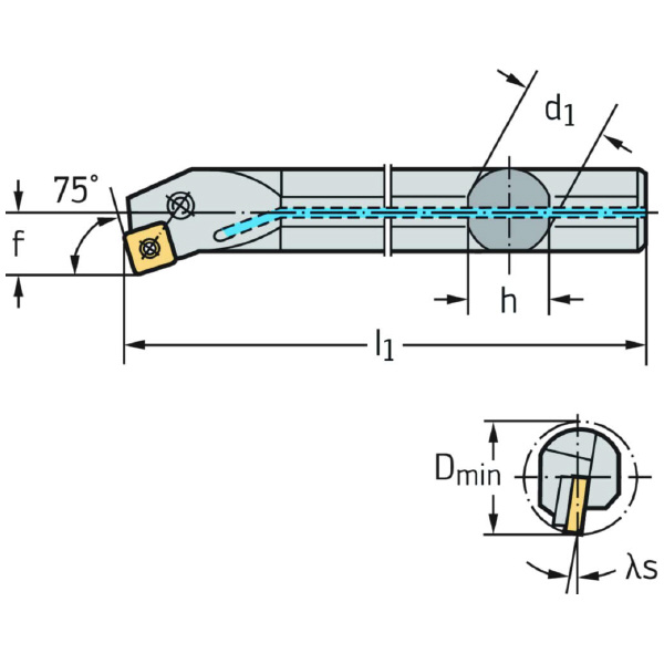 ワルタージャパン（株） ボーリングバー レバークランプ A25T ボーリングバー　レバークランプ A25T-PSKNR12