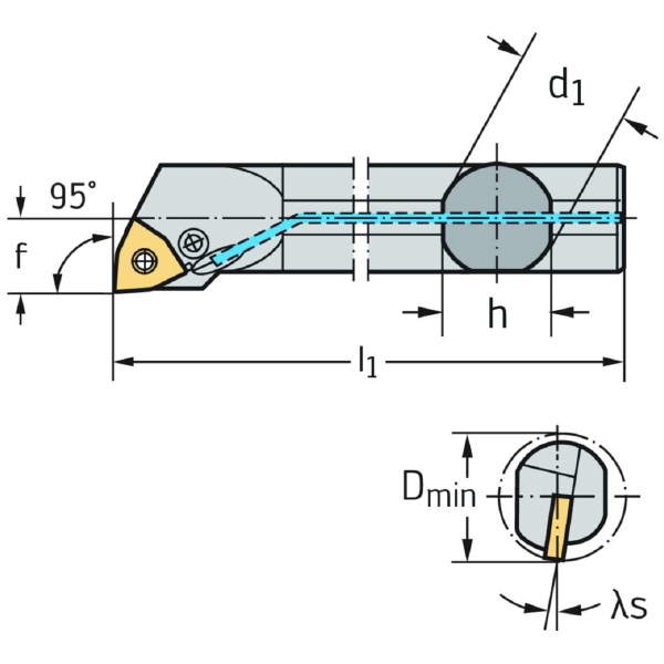 ワルタージャパン（株） ボーリングバー レバークランプ A25T ボーリングバー　レバークランプ A25T-PWLNR06
