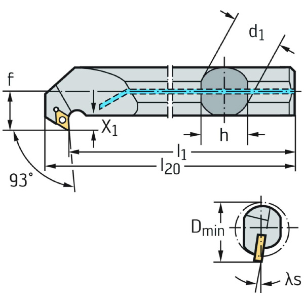 ワルタージャパン（株） ボーリングバー スクリュークランプ A25T ボーリングバー　スクリュークランプ A25T-SDUCR07-X