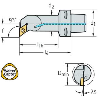 ワルタージャパン（株） ボーリングバー スクリュークランプ C3 ボーリングバー　スクリュークランプ C3-SDUCR-13075-11